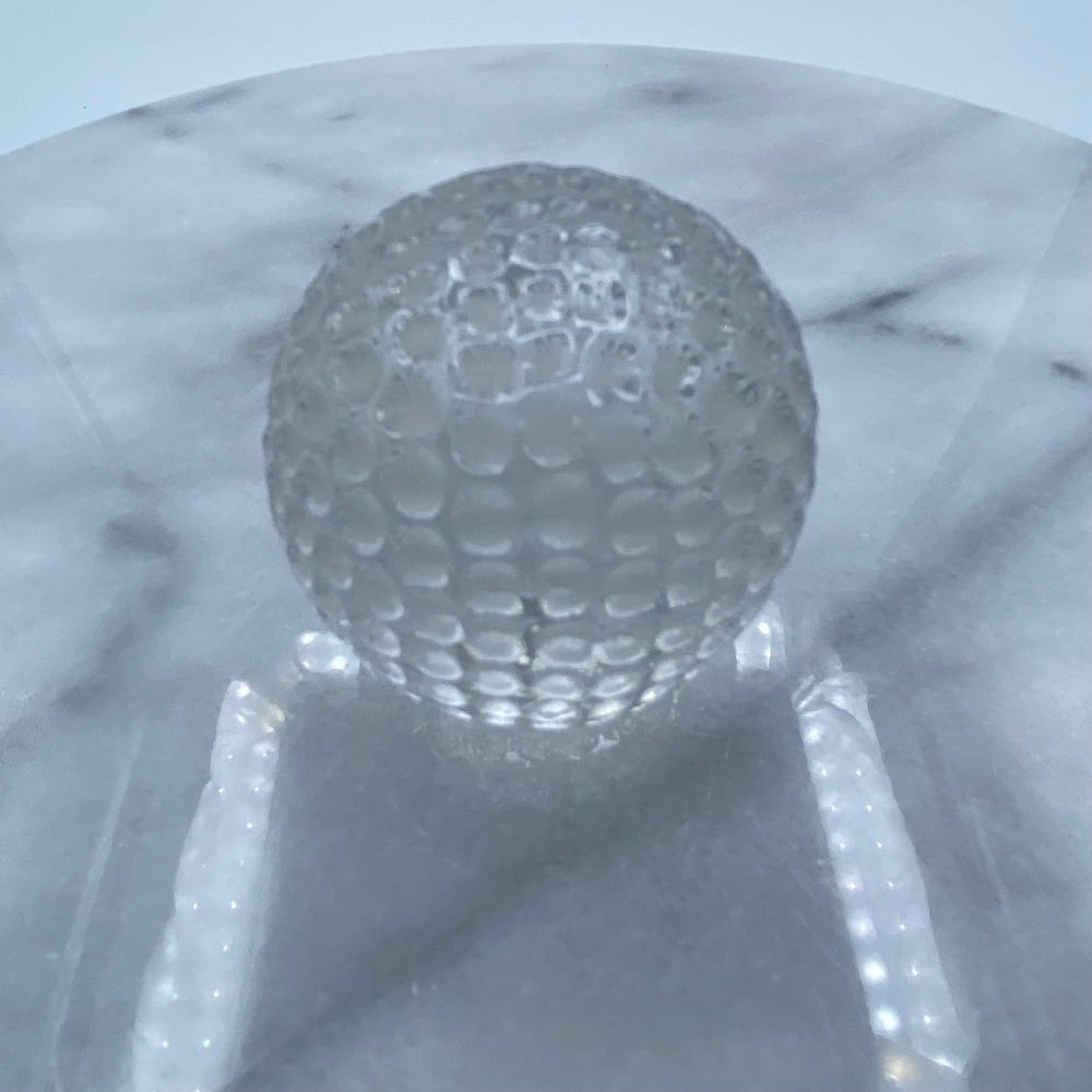 Crystal Golf Ball Paperweight Clear Dimpled Glass Figurine Decorative Golfcore